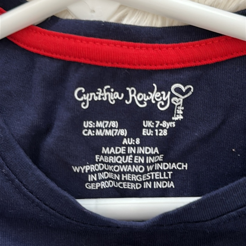 Cynthia Rowley Girls Unicorn Blue/Red Skirt/Top Set Size: 7/8 - Picture 2 of 5